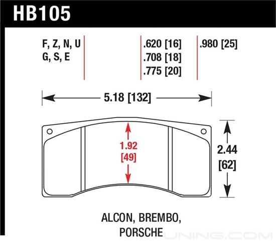Picture of Motorsports Performance HP Plus Compound Brake Pads