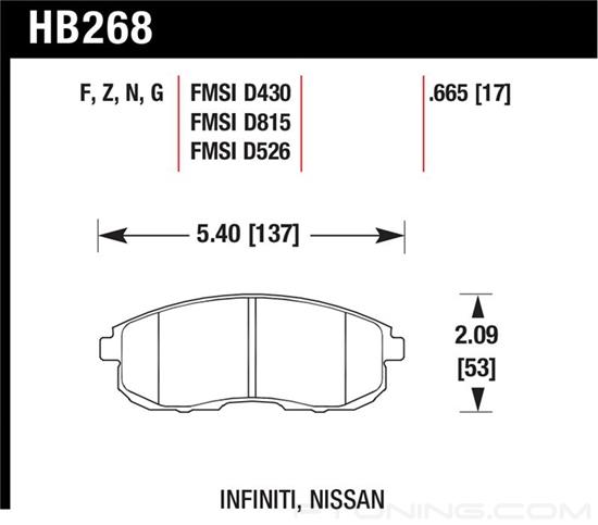 Picture of Motorsports Performance DTC-60 Compound Front Brake Pads