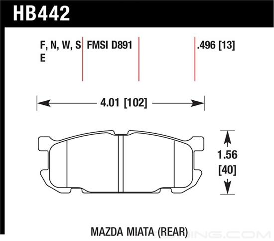 Picture of Motorsports Performance DTC-30 Compound Rear Brake Pads