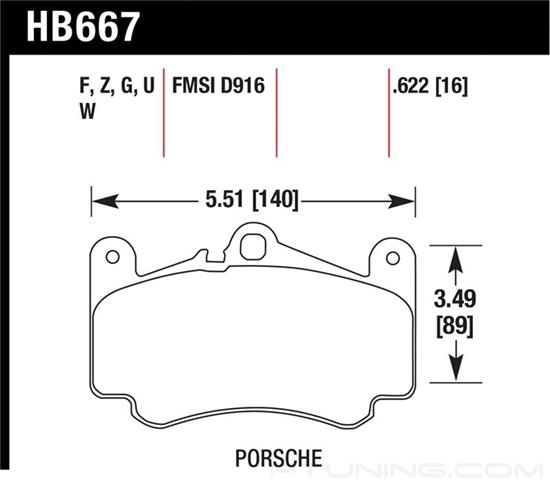 Picture of Motorsports Performance DTC-60 Compound Front Brake Pads