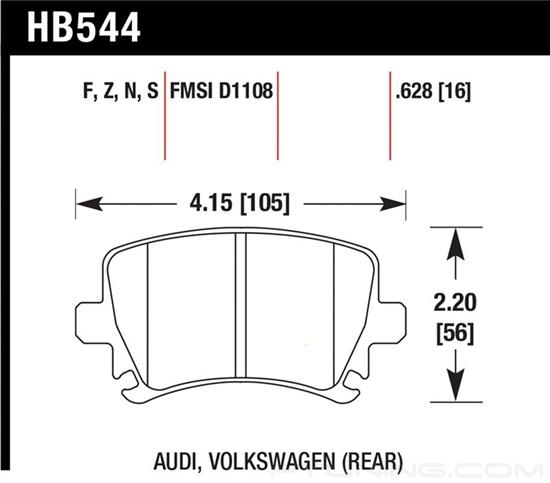 Picture of Motorsports Performance HT-10 Compound Rear Brake Pads
