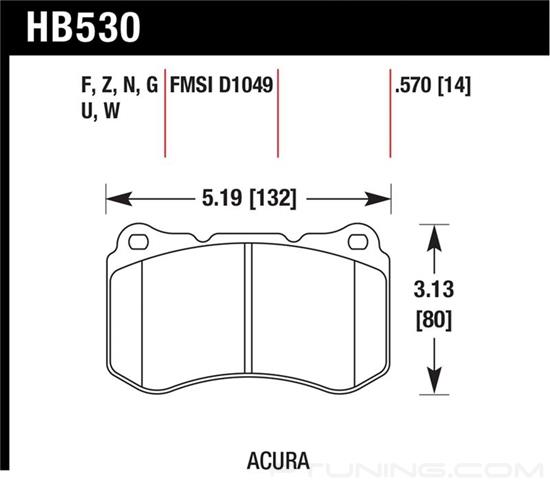 Picture of Motorsports Performance DTC-70 Compound Front Brake Pads