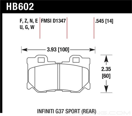 Picture of Motorsports Performance DTC-70 Compound Rear Brake Pads