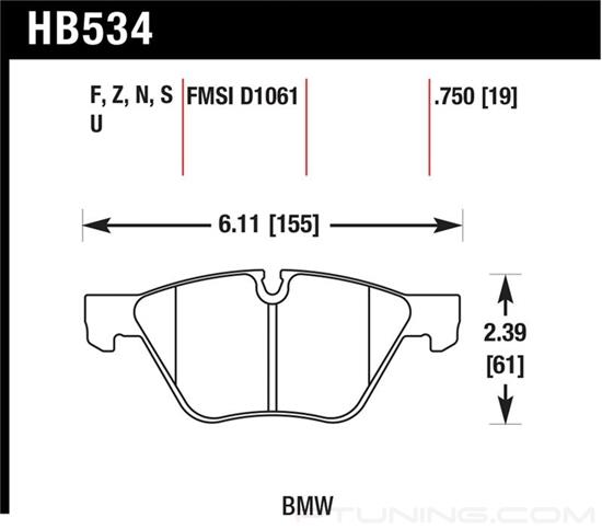 Picture of Motorsports Performance HT-10 Compound Front Brake Pads