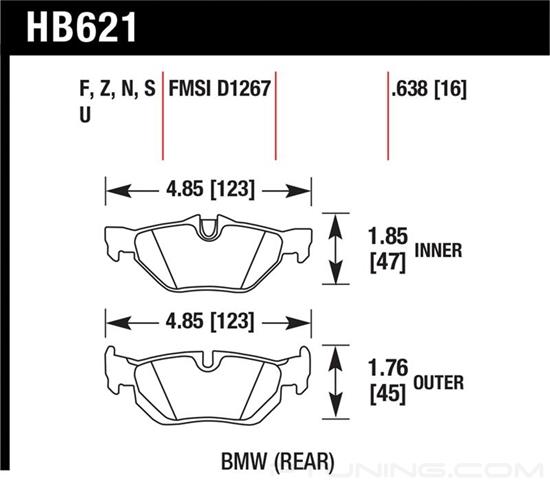 Picture of Motorsports Performance HT-10 Compound Rear Brake Pads
