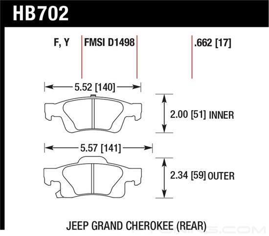 Picture of High Performance Street Rear Brake Pads