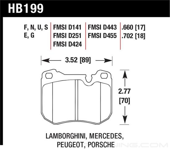 Picture of Motorsports Performance DTC-60 Compound Front Brake Pads