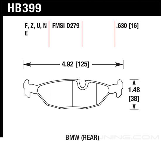 Picture of Motorsports Performance DTC-70 Compound Rear Brake Pads