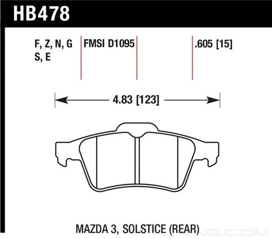 Picture of Motorsports Performance DTC-70 Compound Rear Brake Pads