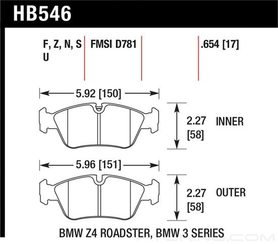 Picture of Motorsports Performance DTC-70 Compound Front Brake Pads