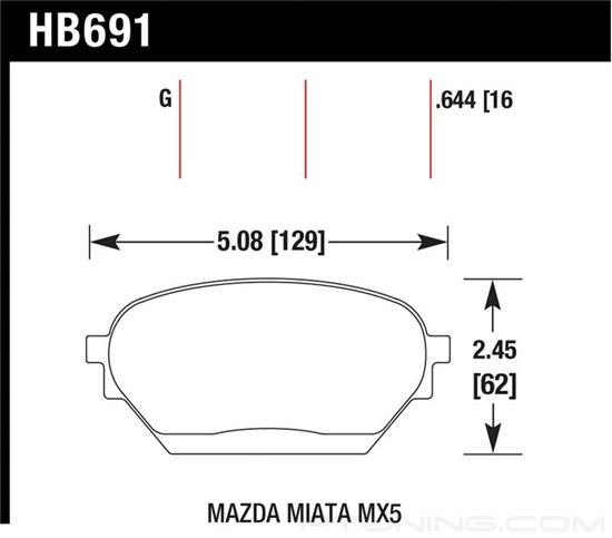 Picture of Motorsports Performance DTC-60 Compound Front Brake Pads