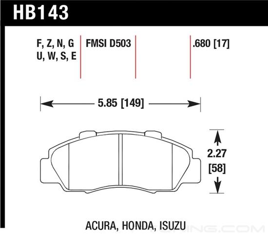 Picture of Motorsports Performance DTC-70 Compound Front Brake Pads