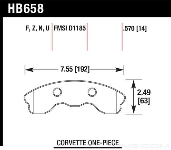 Picture of Motorsports Performance DTC-70 Compound Front Brake Pads