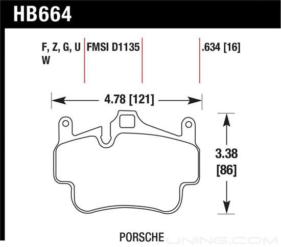 Picture of Motorsports Performance DTC-60 Compound Rear Brake Pads