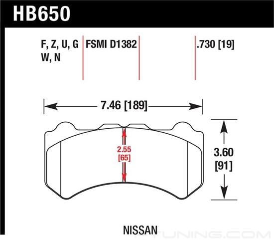 Picture of Motorsports Performance HP Plus Compound Front Brake Pads