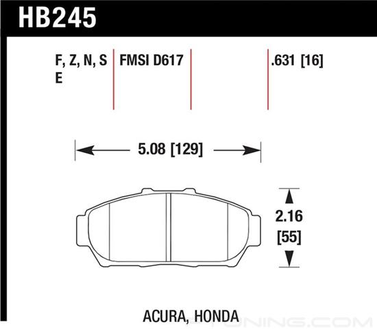 Picture of Motorsports Performance DTC-60 Compound Front Brake Pads