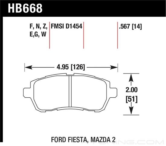 Picture of Motorsports Performance DTC-60 Compound Front Brake Pads
