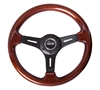 Picture of Classic Wood Grain Steering Wheel (330mm) - Wood Grain with Matte Black 3-Spoke Center