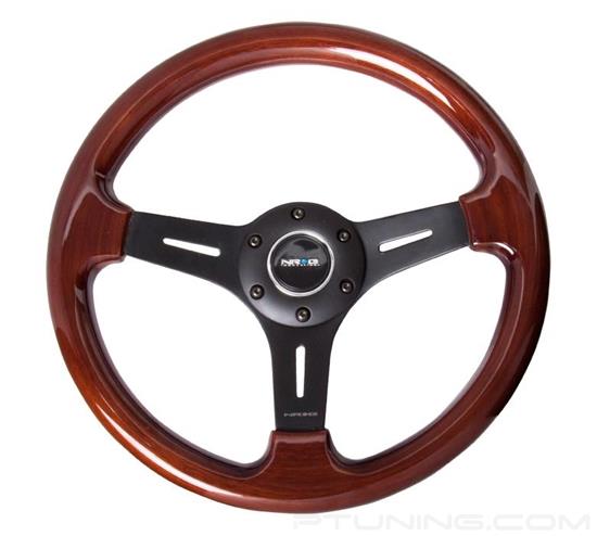 Picture of Classic Wood Grain Steering Wheel (330mm) - Wood Grain with Matte Black 3-Spoke Center