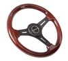 Picture of Classic Wood Grain Steering Wheel (330mm) - Wood Grain with Matte Black 3-Spoke Center