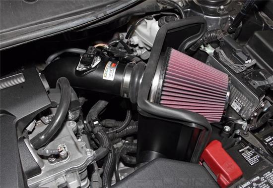 Picture of Typhoon Aluminum Black Cold Air Intake System with Red Filter