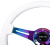 Picture of Classic Wood Grain Steering Wheel (350mm) - White Paint Grip with Neochrome 3-Spoke Center
