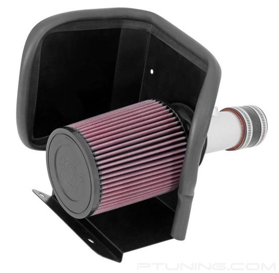Picture of Typhoon Aluminum Silver Cold Air Intake System with Red Filter