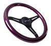 Picture of Classic Wood Grain Steering Wheel (350mm) - Purple Pearl / Flake Paint with Black 3-Spoke Center