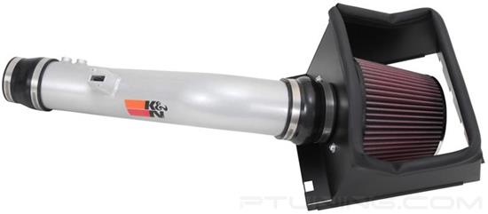 Picture of 77 Series High-Flow Performance Aluminum Silver Cold Air Intake System with Red Filter