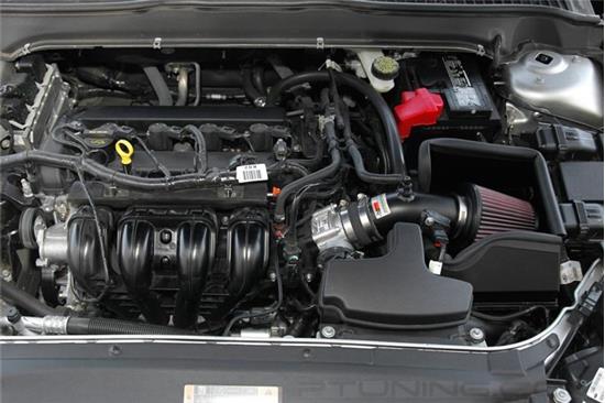 Picture of Typhoon Aluminum Black Cold Air Intake System with Red Filter