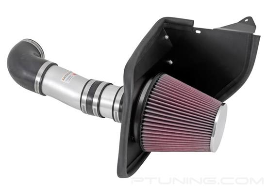 Picture of Typhoon Aluminum Silver Cold Air Intake System with Red Filter
