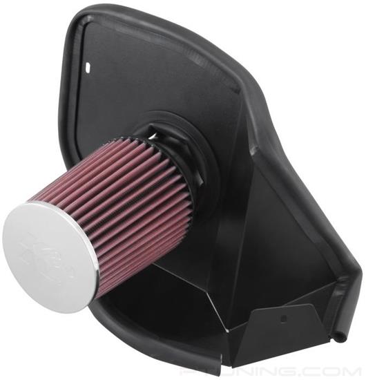 Picture of Typhoon Aluminum Black Cold Air Intake System with Red Filter