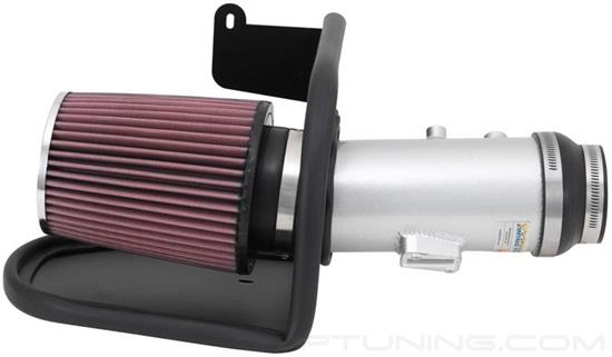 Picture of Typhoon Aluminum Silver Cold Air Intake System with Red Filter
