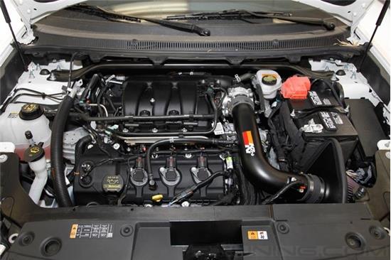 Picture of 77 Series High-Flow Performance Aluminum Black Cold Air Intake System with Red Filter