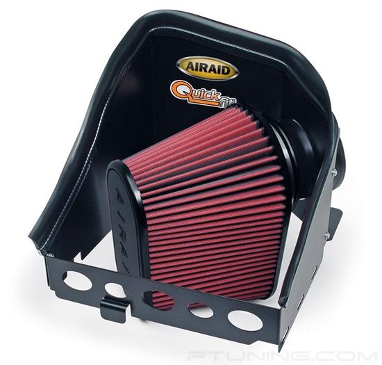 Picture of QuickFit Black Composite Cold Air Intake System with SynthaMax Red Filter and Heat Shield