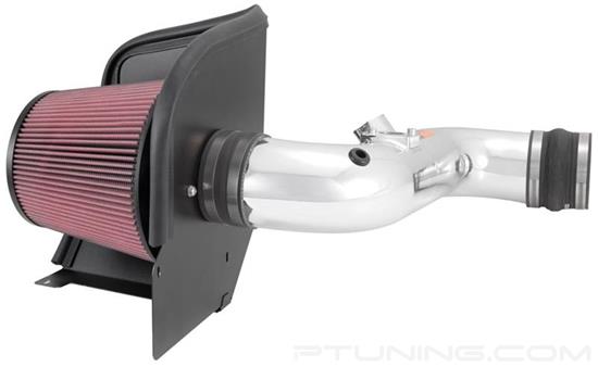 Picture of 77 Series High-Flow Performance Aluminum Polished Cold Air Intake System with Red Filter