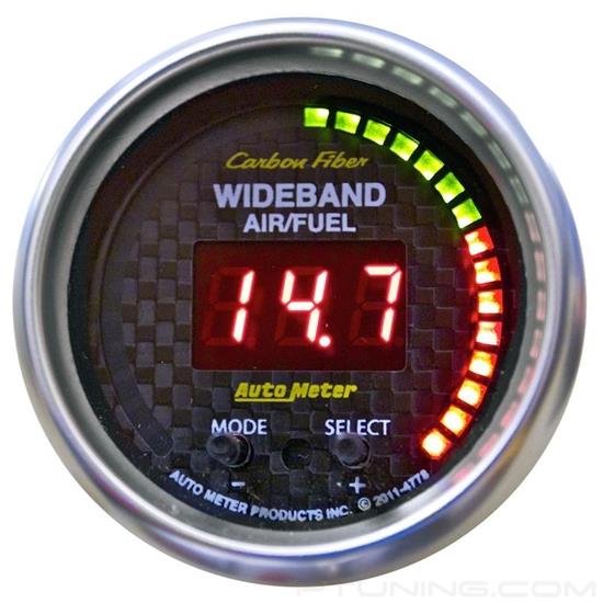 Picture of Carbon Fiber Series 2-1/16" Wideband Pro Air/Fuel Ratio Gauge, 6:1-20:1 AFR