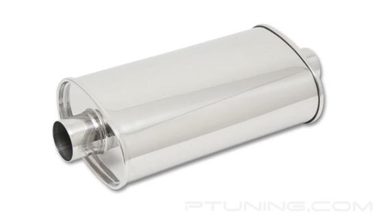 Picture of Streetpower Oval Exhaust Muffler (2.75" Center Inlet, 2.75" Center Outlet, 20" Length, 304 SS, Polished)