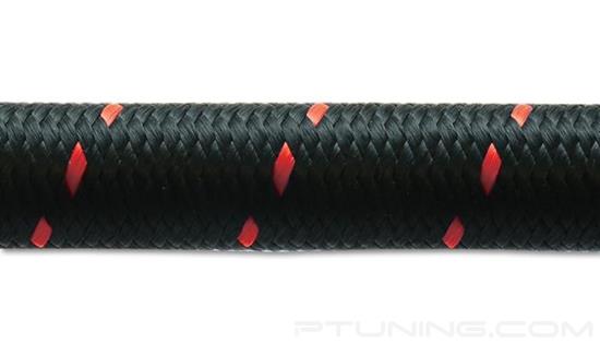 Picture of Nylon Braided Flex Hose, 6AN Hose, 2 Foot Length - Black/Red