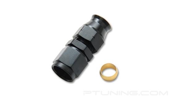Picture of 8AN Female to 1/2" Tube Adapter Fitting with Brass Olive Insert, Aluminum - Black