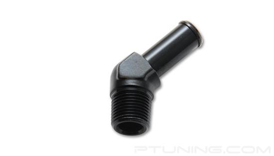 Picture of 1/4" NPT Male to 3/8" Barb 45 Degree Hose Fitting, Aluminum - Black