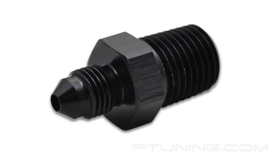 Picture of 4AN Male to 3/8" NPT Male Straight Adapter Fitting, Aluminum - Black
