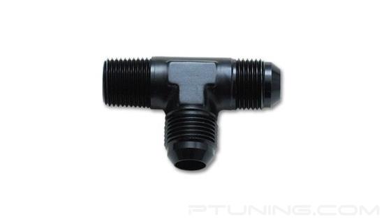 Picture of 4AN x 1/8" NPT Flare to Pipe On Run Tee Adapter Fitting, Aluminum - Black