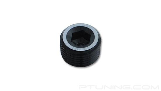 Picture of 1/4" NPT Hex Socket Pipe Plug, Aluminum - Black