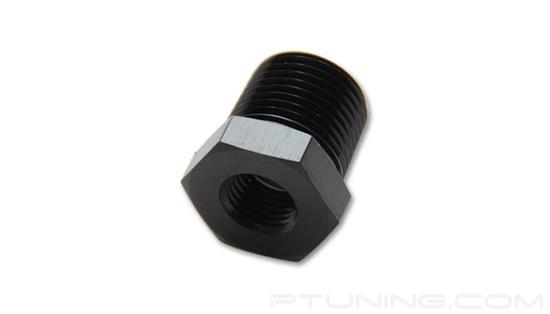 Picture of 1/8" NPT Female to 1/2" NPT Male Pipe Reducer Adapter Fitting, Aluminum - Black