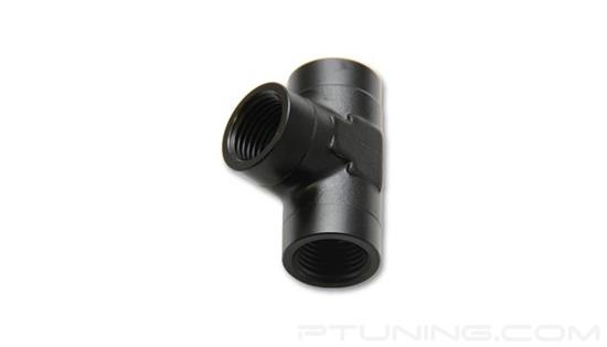 Picture of 1/2" NPT Famale Pipe Tee Adapter Fitting, Aluminum - Black