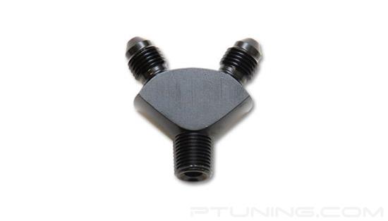 Picture of 1/8" NPT Male to 3AN Male x 3AN Male Y-Adapter Fitting, Aluminum - Black