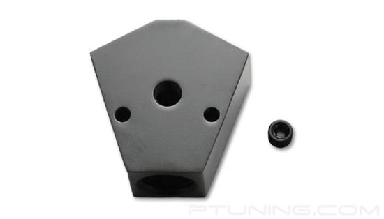 Picture of 3/8" NPT Female to 3/8" NPT Female x 3/8" NPT Female Y-Adapter Fitting with 1/8" NPT Male Port, Aluminum - Black