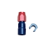 Picture of 5/16" SAE Quick-Disconnect Female to 6AN Straight Hose End - Red/Blue