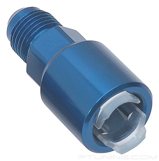Picture of 8AN Male to 3/8" SAE Threaded Quick-Disconnect Female EFI Adapter Fitting - Blue